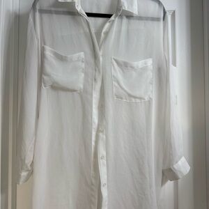 Lush White Button-Up Top